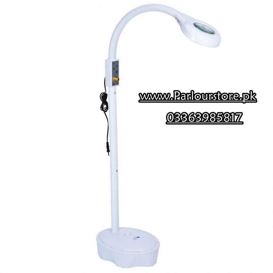 LED Magnifying Floor Stand Light Magnifier Glass Len Facial Lamp Beauty